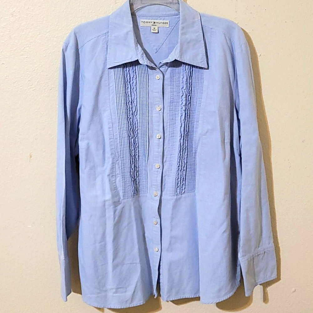 Tommy Hilfiger Woman blue jean buttoned blouse